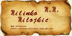 Milinko Milojkić vizit kartica